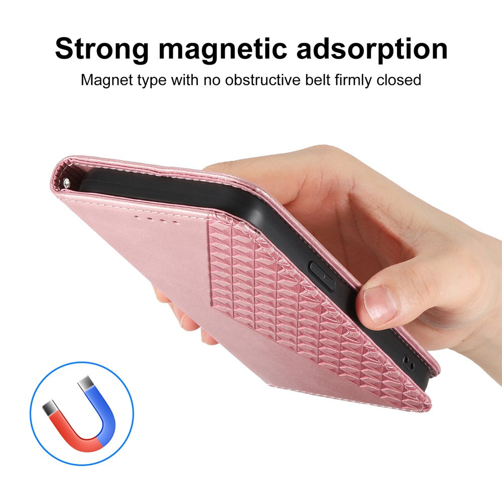 For Xiaomi Poco M8 Pro 5G / Redmi Note 15 Pro+ 5G (Global) Case Calf Texture PU Leather Wallet Phone Cover with Wrist Strap - Rose Gold