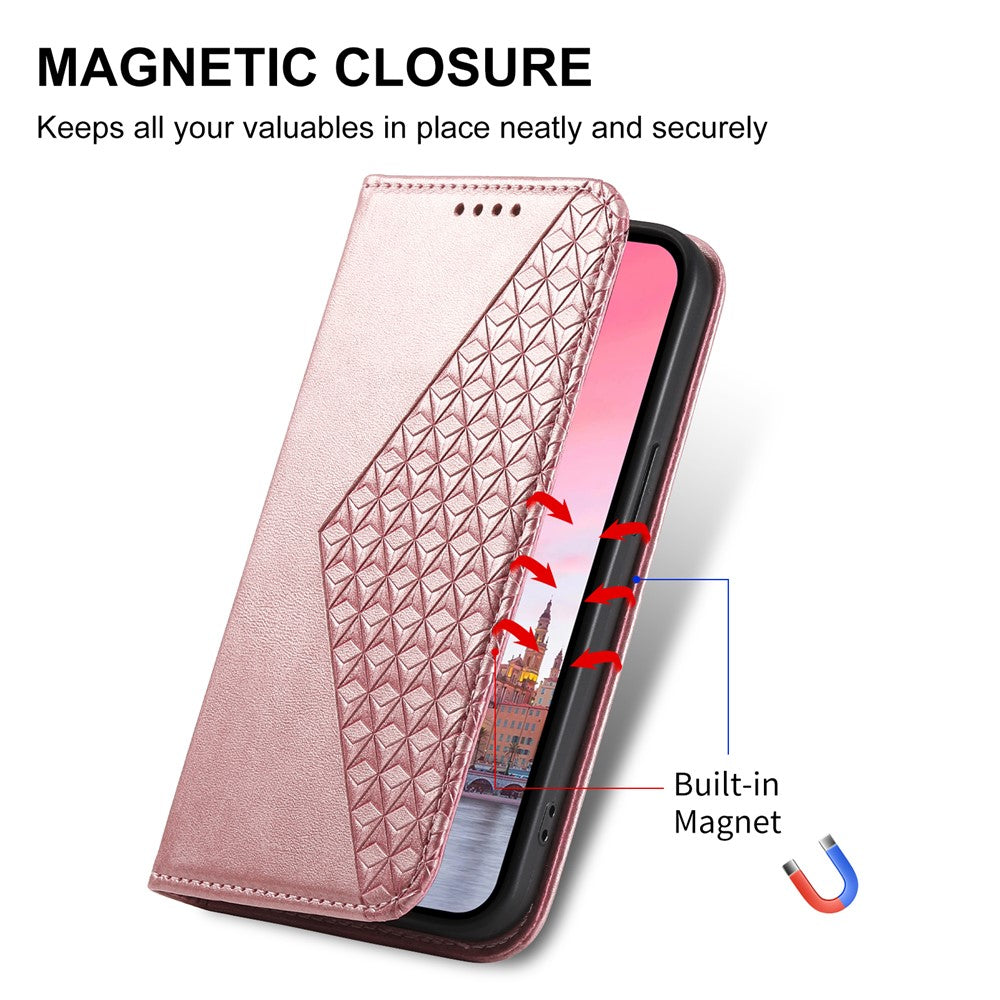 For Xiaomi Poco M8 Pro 5G / Redmi Note 15 Pro+ 5G (Global) Case Calf Texture PU Leather Wallet Phone Cover with Wrist Strap - Rose Gold