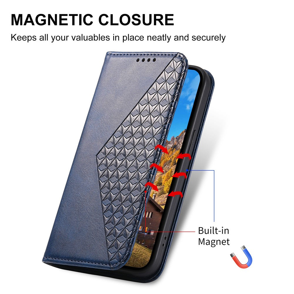 For Xiaomi Poco M8 Pro 5G / Redmi Note 15 Pro+ 5G (Global) Case Calf Texture PU Leather Wallet Phone Cover with Wrist Strap - Blue