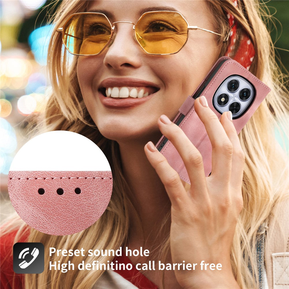 For Xiaomi Redmi Note 15 Pro 5G (Global) Case Flower Pattern PU Leather Wallet Phone Cover with Strap - Pink