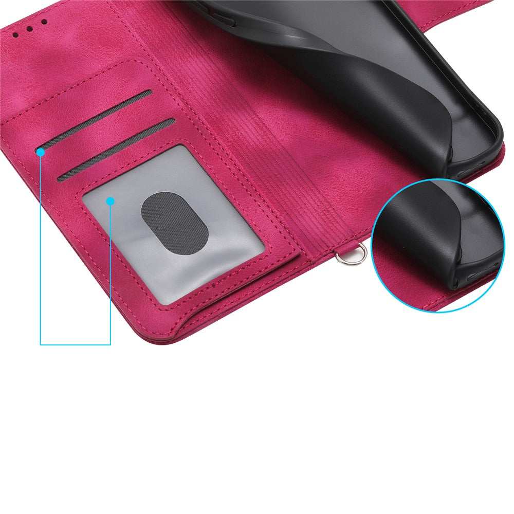 For Xiaomi Redmi Note 15 Pro 5G (Global) Case Flower Pattern PU Leather Wallet Phone Cover with Strap - Wine Red