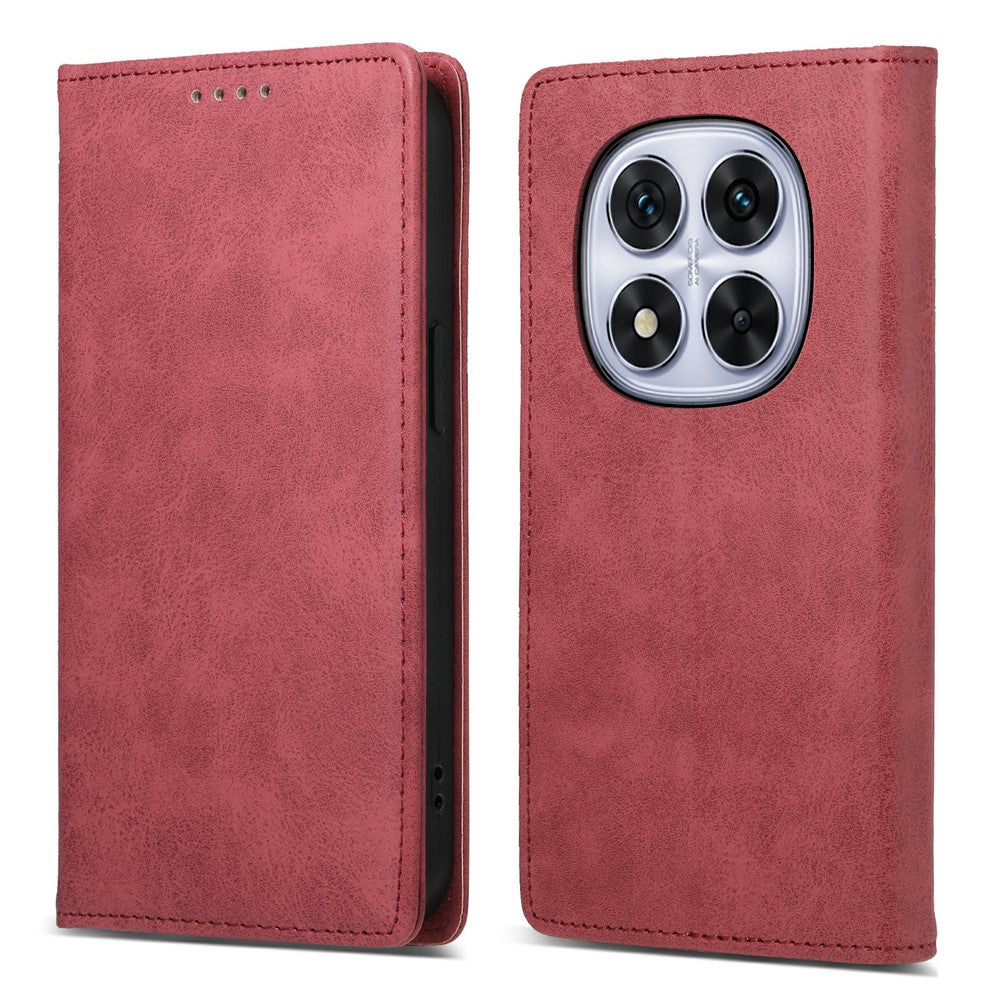 For Xiaomi Redmi Note 15 Pro 5G (Global) Wallet Case RFID Blocking PU Leather Phone Cover - Red