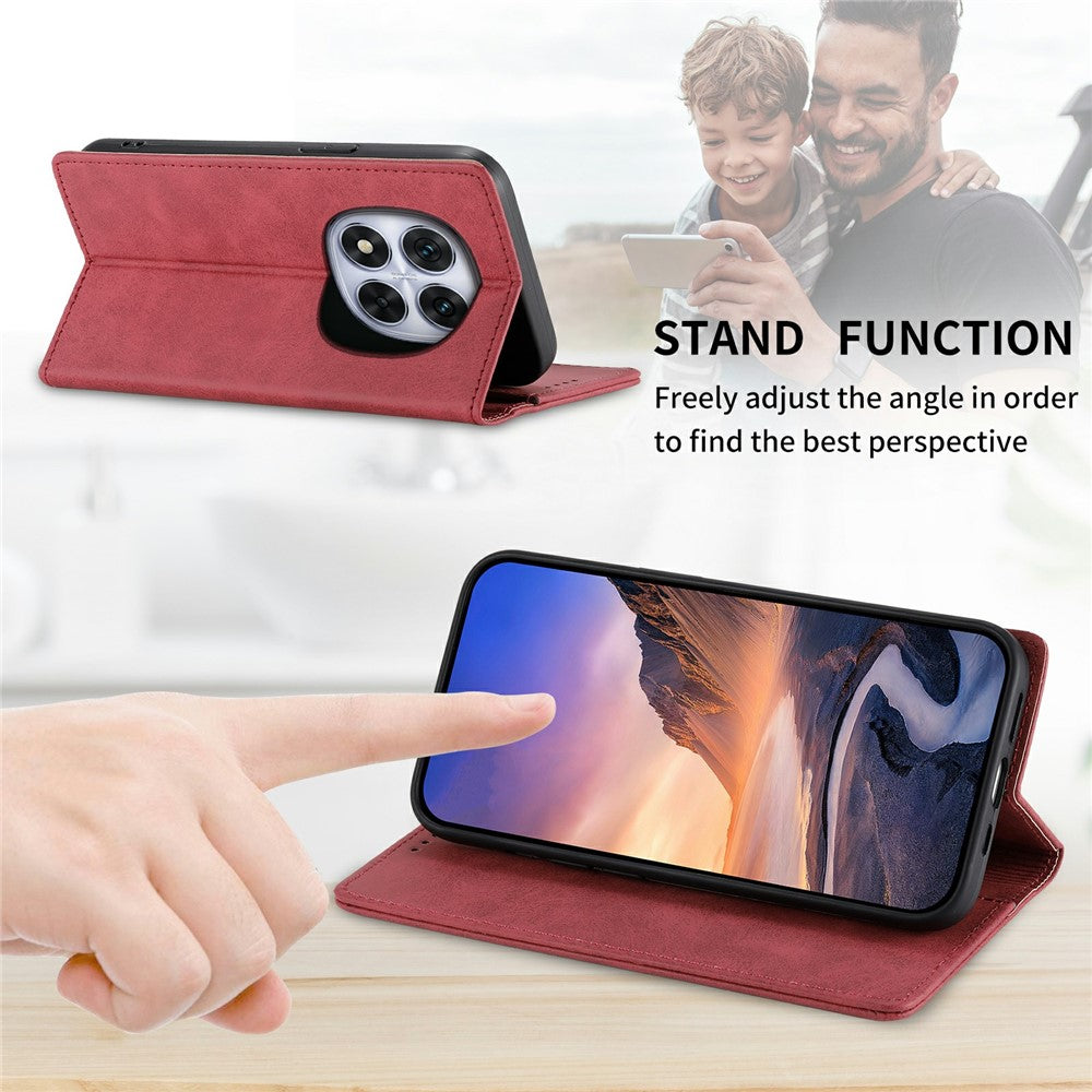 For Xiaomi Redmi Note 15 Pro 5G (Global) Wallet Case RFID Blocking PU Leather Phone Cover - Red