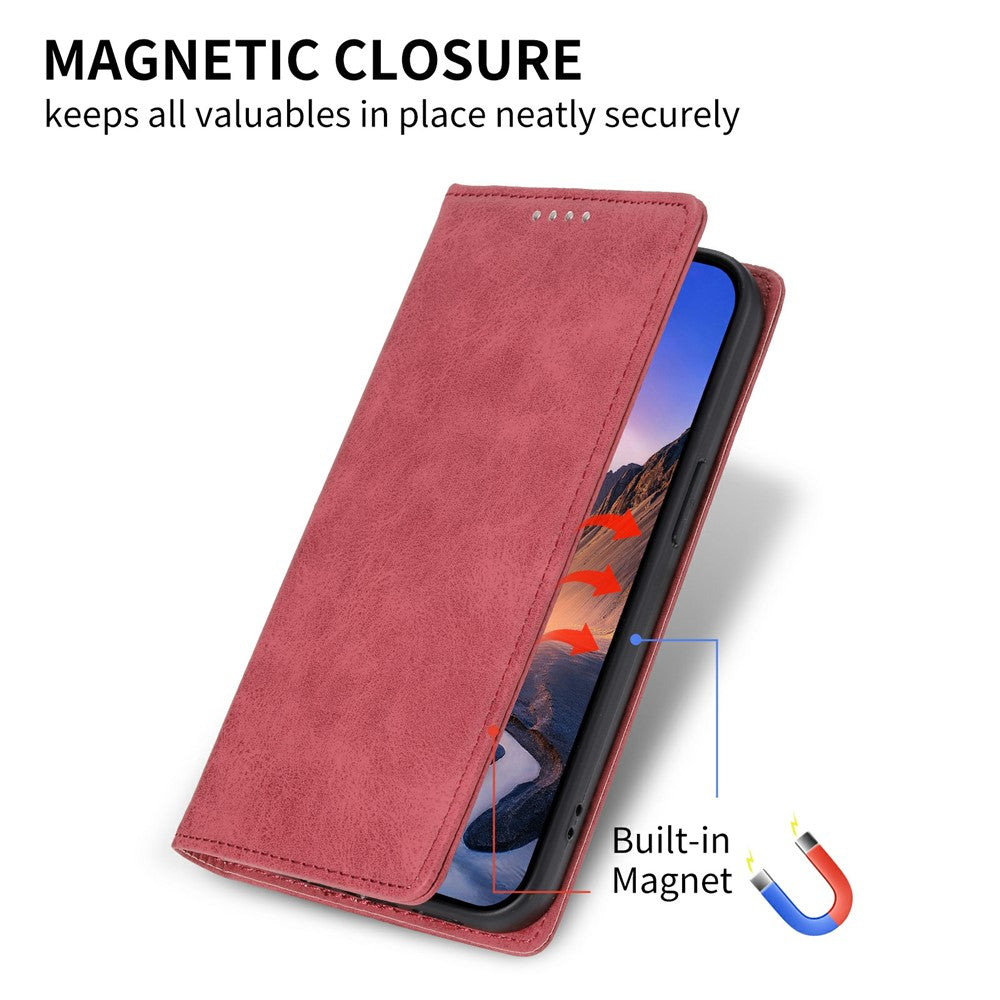 For Xiaomi Redmi Note 15 Pro 5G (Global) Wallet Case RFID Blocking PU Leather Phone Cover - Red
