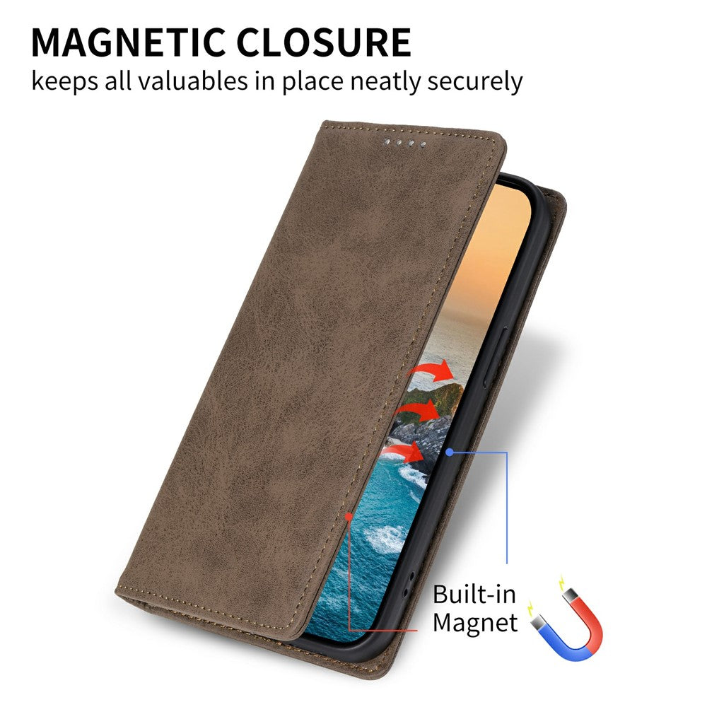 For Xiaomi Redmi Note 15 Pro 5G (Global) Wallet Case RFID Blocking PU Leather Phone Cover - Brown