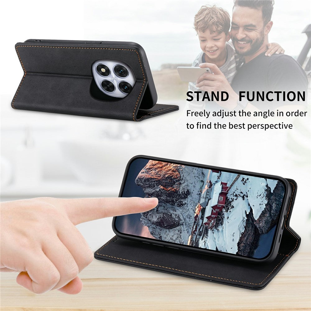 For Xiaomi Poco M8 Pro 5G / Redmi Note 15 Pro+ 5G (Global) Wallet Case RFID Blocking PU Leather Phone Cover - Black