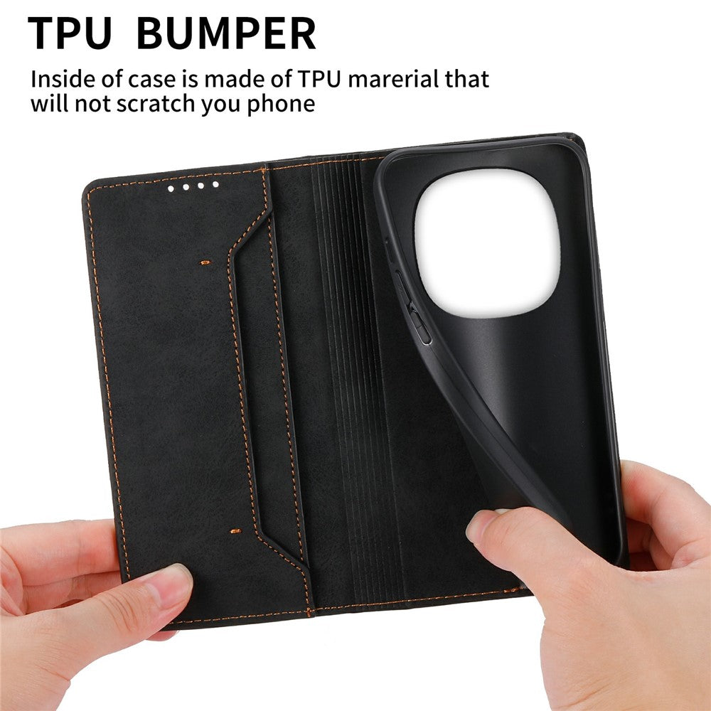 For Xiaomi Poco M8 Pro 5G / Redmi Note 15 Pro+ 5G (Global) Wallet Case RFID Blocking PU Leather Phone Cover - Black