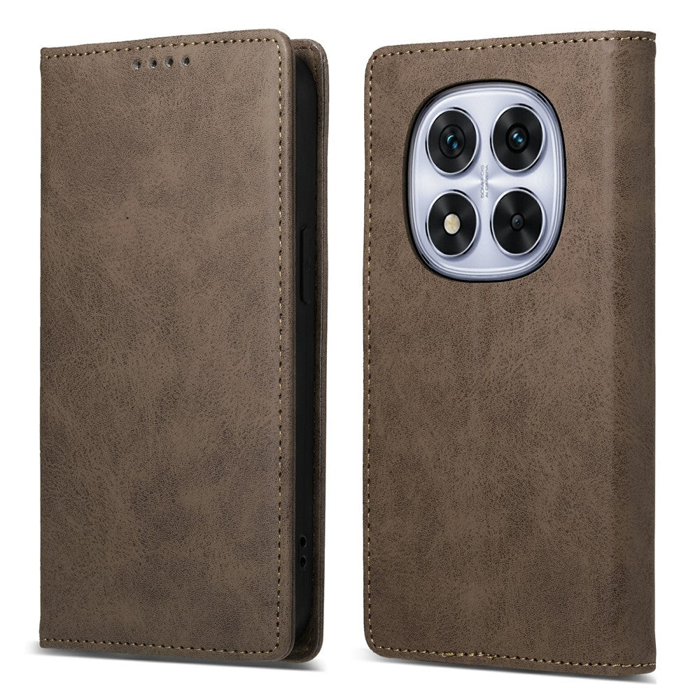 For Xiaomi Poco M8 Pro 5G / Redmi Note 15 Pro+ 5G (Global) Wallet Case RFID Blocking PU Leather Phone Cover - Brown