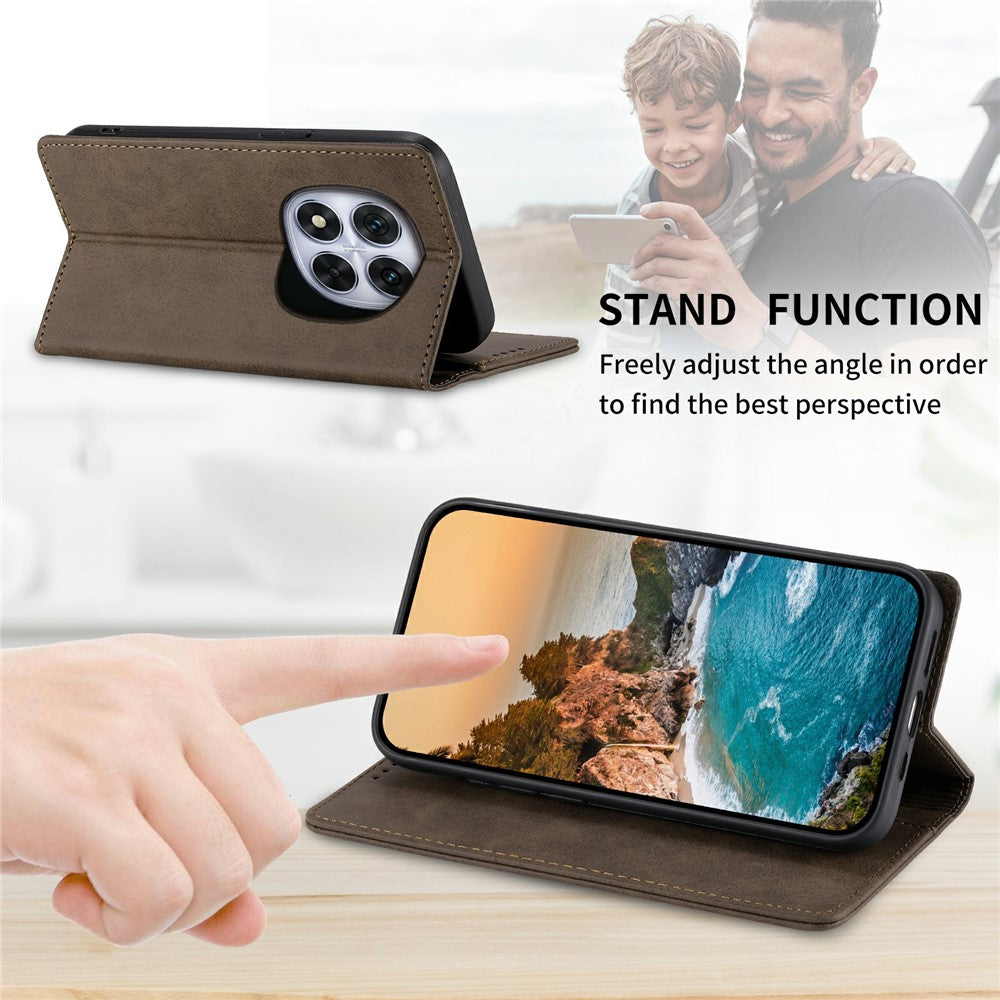 For Xiaomi Poco M8 Pro 5G / Redmi Note 15 Pro+ 5G (Global) Wallet Case RFID Blocking PU Leather Phone Cover - Brown