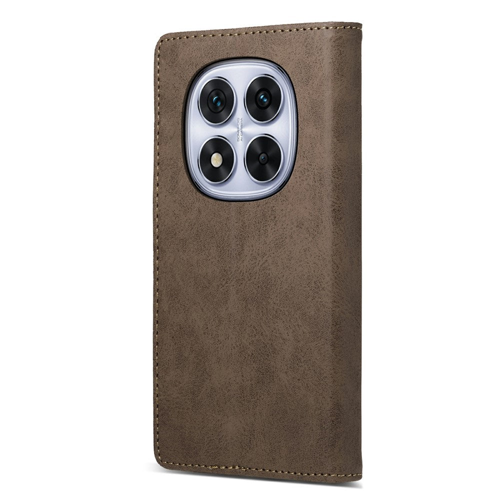 For Xiaomi Poco M8 Pro 5G / Redmi Note 15 Pro+ 5G (Global) Wallet Case RFID Blocking PU Leather Phone Cover - Brown