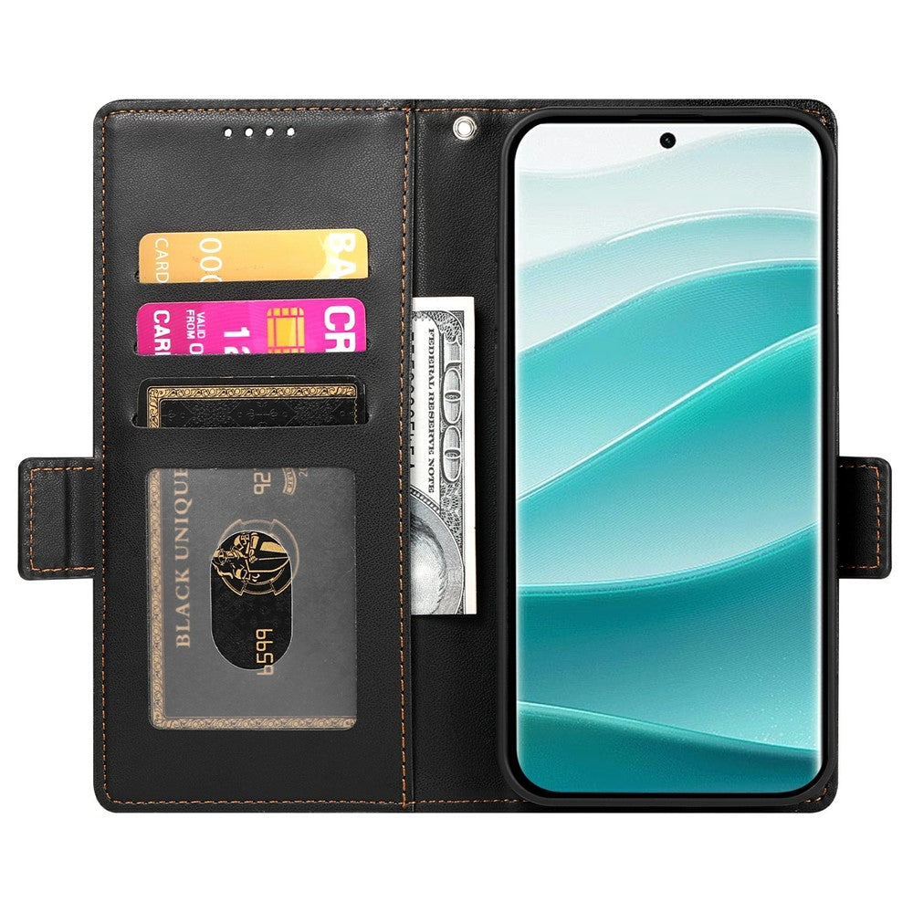 For Xiaomi Redmi Note 15 Pro 5G (Global) Stand Case PU Leather Wallet Phone Cover - Black
