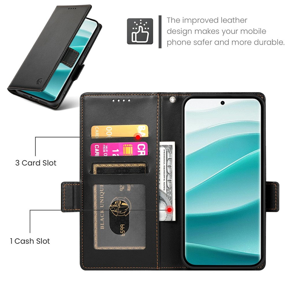 For Xiaomi Redmi Note 15 Pro 5G (Global) Stand Case PU Leather Wallet Phone Cover - Black