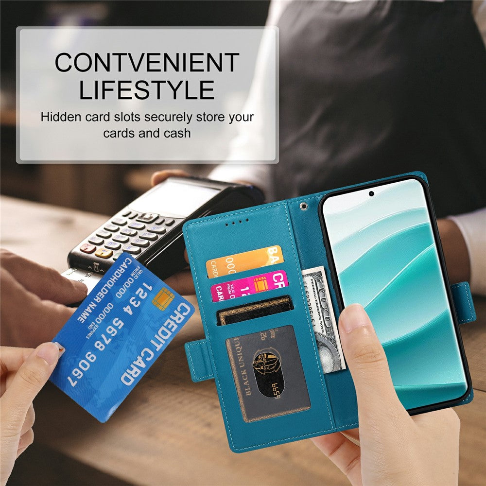 For Xiaomi Redmi Note 15 Pro 5G (Global) Stand Case PU Leather Wallet Phone Cover - Blue