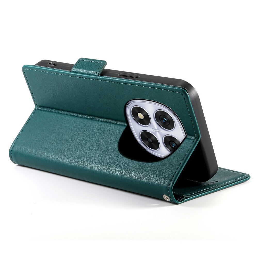 For Xiaomi Redmi Note 15 Pro 5G (Global) Stand Case PU Leather Wallet Phone Cover - Blackish Green