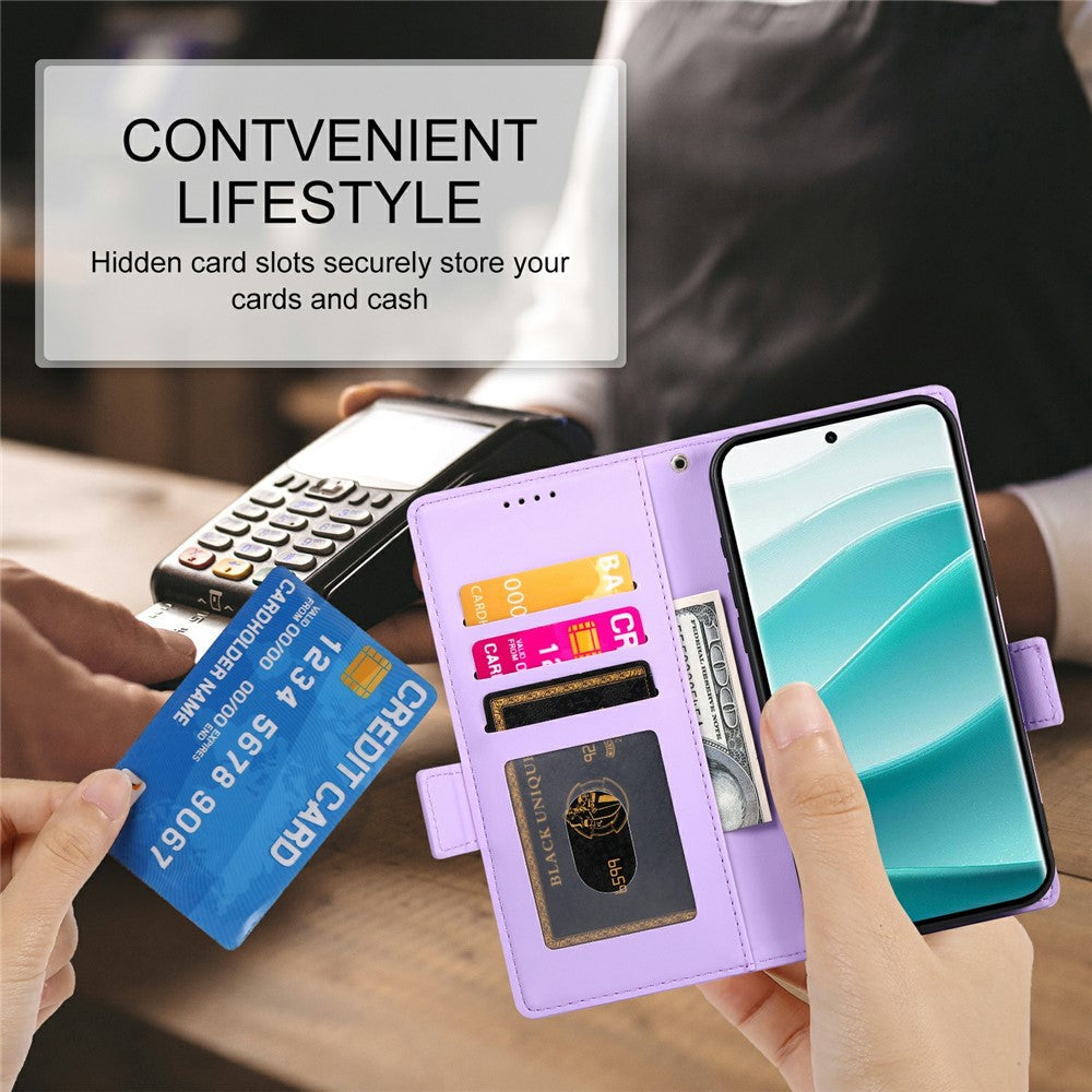 For Xiaomi Redmi Note 15 Pro 5G (Global) Stand Case PU Leather Wallet Phone Cover - Purple