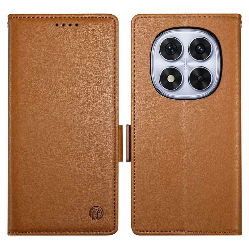 For Xiaomi Redmi Note 15 Pro 5G (Global) Stand Case PU Leather Wallet Phone Cover - Brown