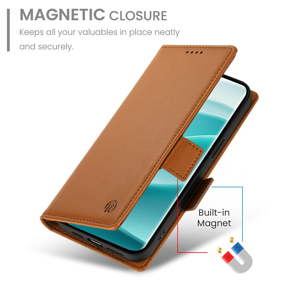 For Xiaomi Redmi Note 15 Pro 5G (Global) Stand Case PU Leather Wallet Phone Cover - Brown