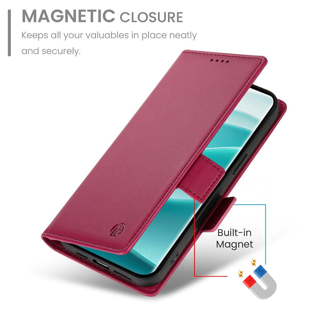 For Xiaomi Poco M8 Pro 5G / Redmi Note 15 Pro+ 5G (Global) Stand Case PU Leather Wallet Phone Cover - Wine Red