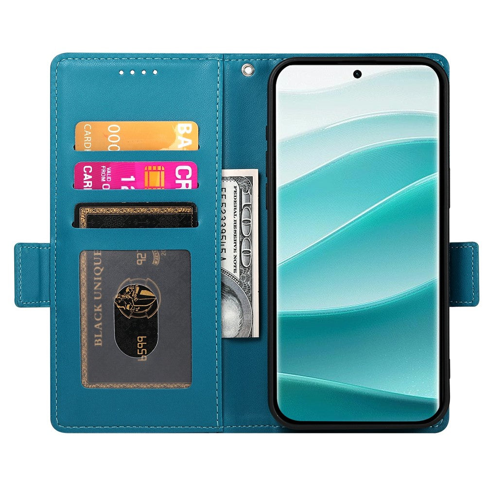 For Xiaomi Poco M8 Pro 5G / Redmi Note 15 Pro+ 5G (Global) Stand Case PU Leather Wallet Phone Cover - Blue