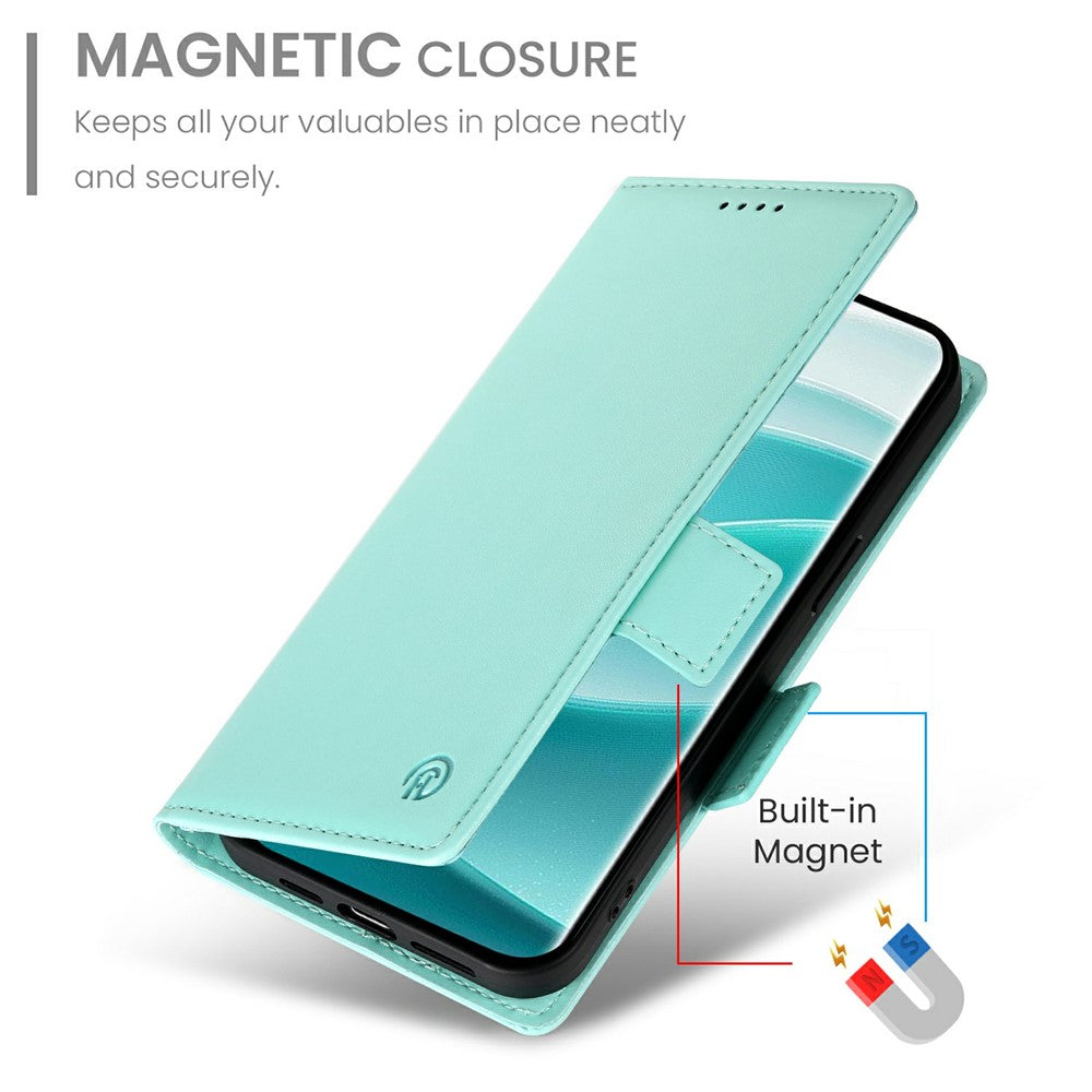 For Xiaomi Poco M8 Pro 5G / Redmi Note 15 Pro+ 5G (Global) Stand Case PU Leather Wallet Phone Cover - Mint Green