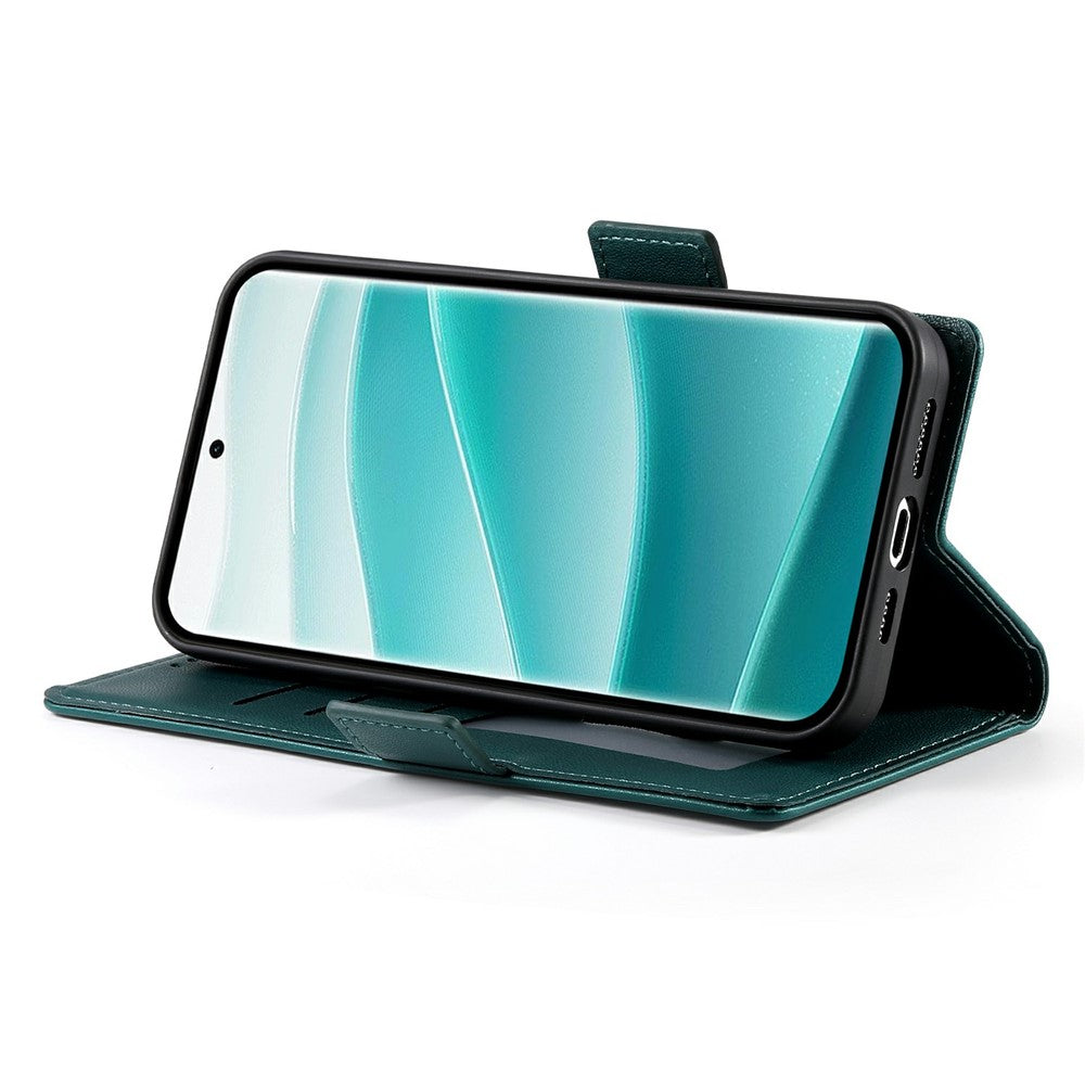 For Xiaomi Poco M8 Pro 5G / Redmi Note 15 Pro+ 5G (Global) Stand Case PU Leather Wallet Phone Cover - Blackish Green