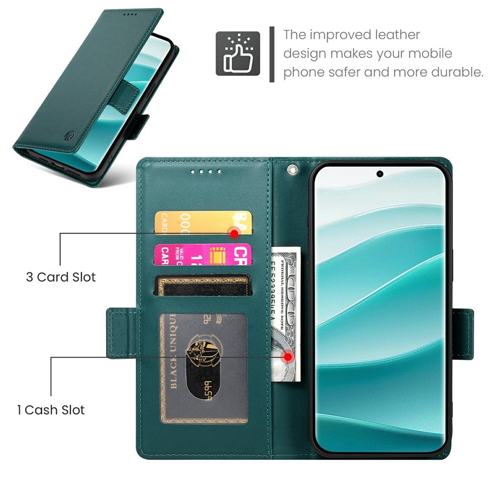 For Xiaomi Poco M8 Pro 5G / Redmi Note 15 Pro+ 5G (Global) Stand Case PU Leather Wallet Phone Cover - Blackish Green