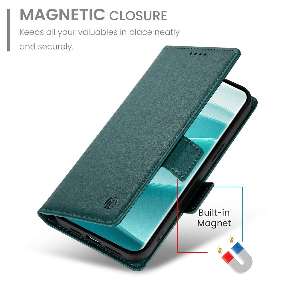 For Xiaomi Poco M8 Pro 5G / Redmi Note 15 Pro+ 5G (Global) Stand Case PU Leather Wallet Phone Cover - Blackish Green
