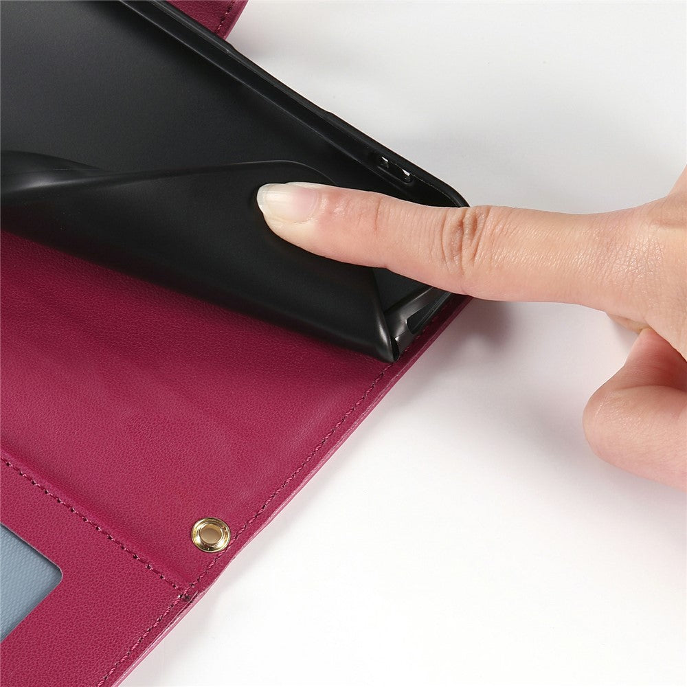 For Xiaomi Redmi Note 15 Pro 5G (Global) Wallet Case Rhombus Stitching Stand Leather Phone Cover with Long  /  Short Strap - Red