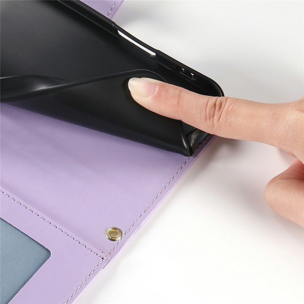 For Xiaomi Poco M8 Pro 5G / Redmi Note 15 Pro+ 5G (Global) Wallet Case Rhombus Stitching Stand Leather Phone Cover with Long  /  Short Strap - Purple