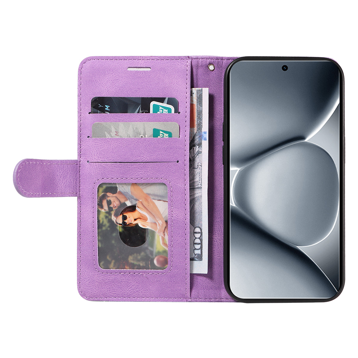 For Xiaomi Poco M8 Pro 5G / Redmi Note 15 Pro+ 5G (Global) Leather Phone Case Stand Wallet with Bi-colour Splicing Design - Purple