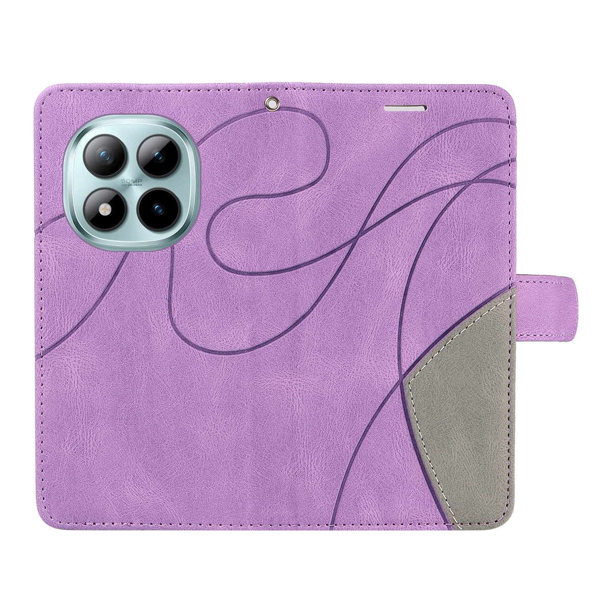 For Xiaomi Poco M8 Pro 5G / Redmi Note 15 Pro+ 5G (Global) Leather Phone Case Stand Wallet with Bi-colour Splicing Design - Purple