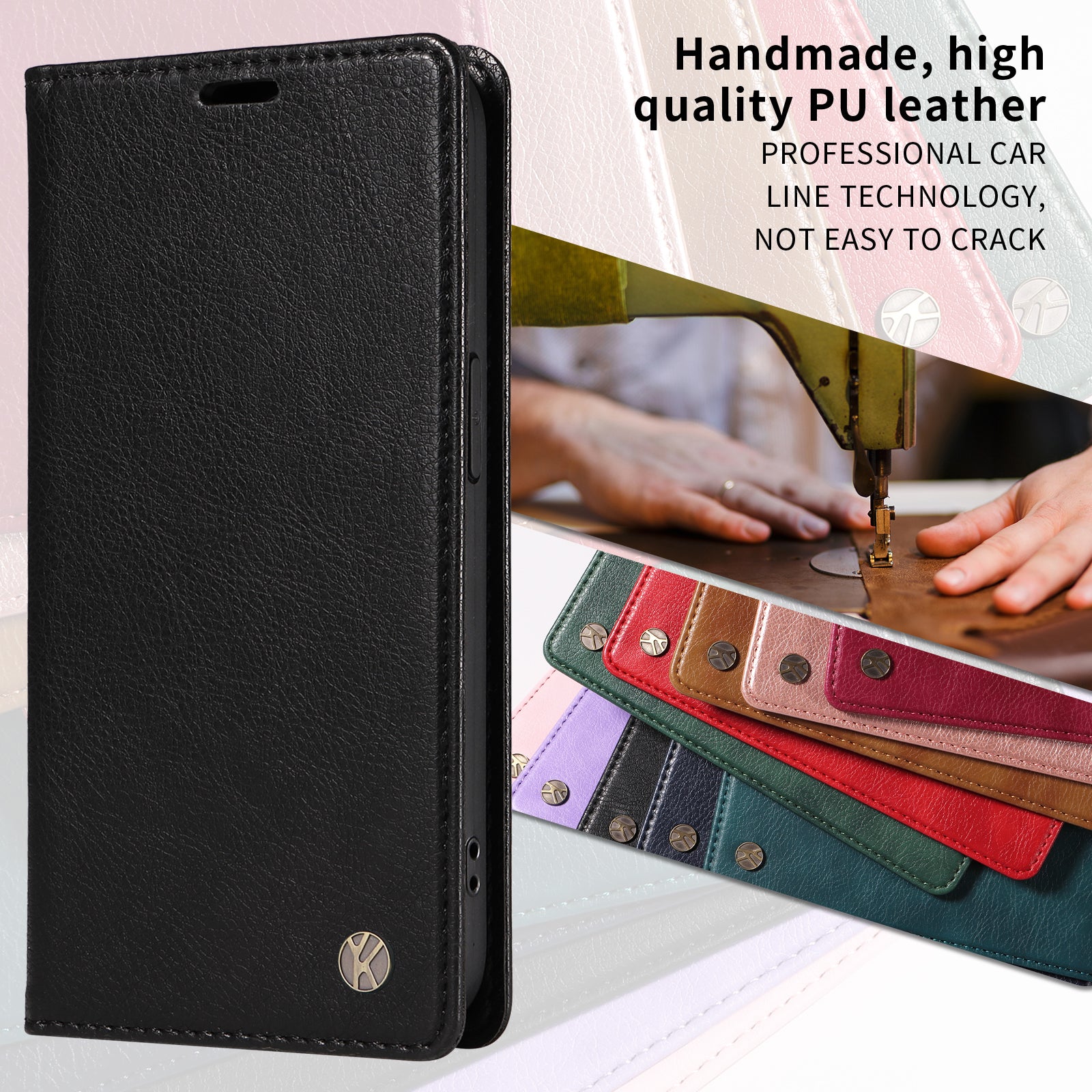 For Xiaomi Poco M8 Pro 5G / Redmi Note 15 Pro+ 5G (Global) Wallet Case YIKATU YK-006 Magnetic Closure Leather Phone Cover Litchi Texture - Black