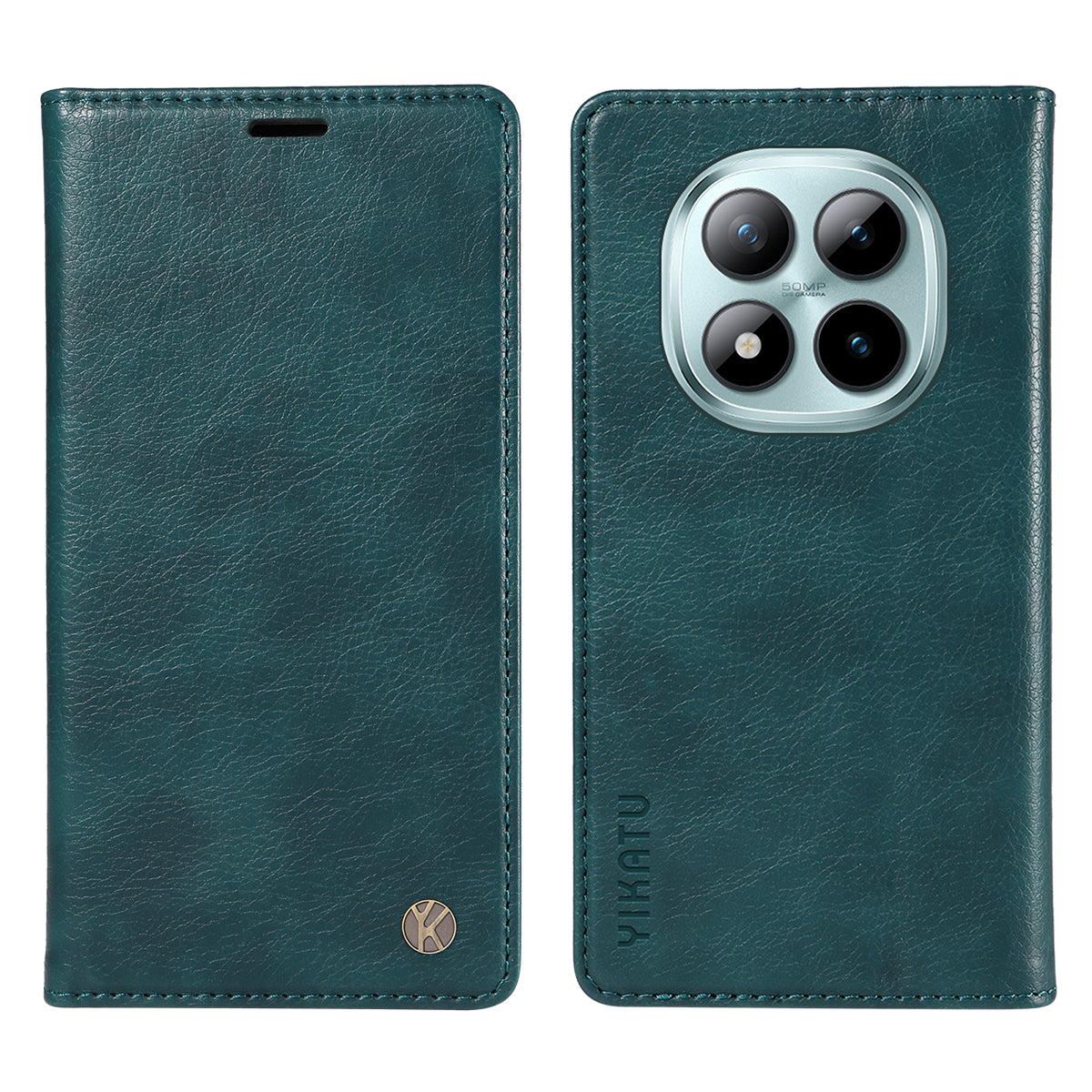 For Xiaomi Poco M8 Pro 5G / Redmi Note 15 Pro+ 5G (Global) Wallet Case YIKATU YK-006 Magnetic Closure Leather Phone Cover Litchi Texture - Blue