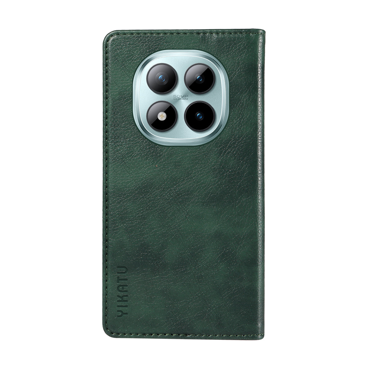 For Xiaomi Poco M8 Pro 5G / Redmi Note 15 Pro+ 5G (Global) Wallet Case YIKATU YK-006 Magnetic Closure Leather Phone Cover Litchi Texture -  Green