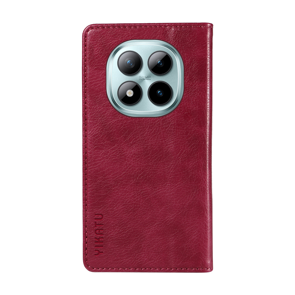 For Xiaomi Poco M8 Pro 5G / Redmi Note 15 Pro+ 5G (Global) Wallet Case YIKATU YK-006 Magnetic Closure Leather Phone Cover Litchi Texture - Wine Red