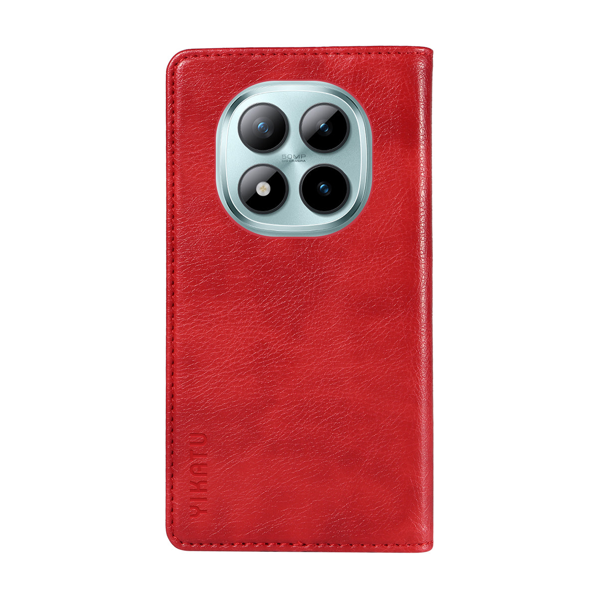 For Xiaomi Poco M8 Pro 5G / Redmi Note 15 Pro+ 5G (Global) Wallet Case YIKATU YK-006 Magnetic Closure Leather Phone Cover Litchi Texture - Red