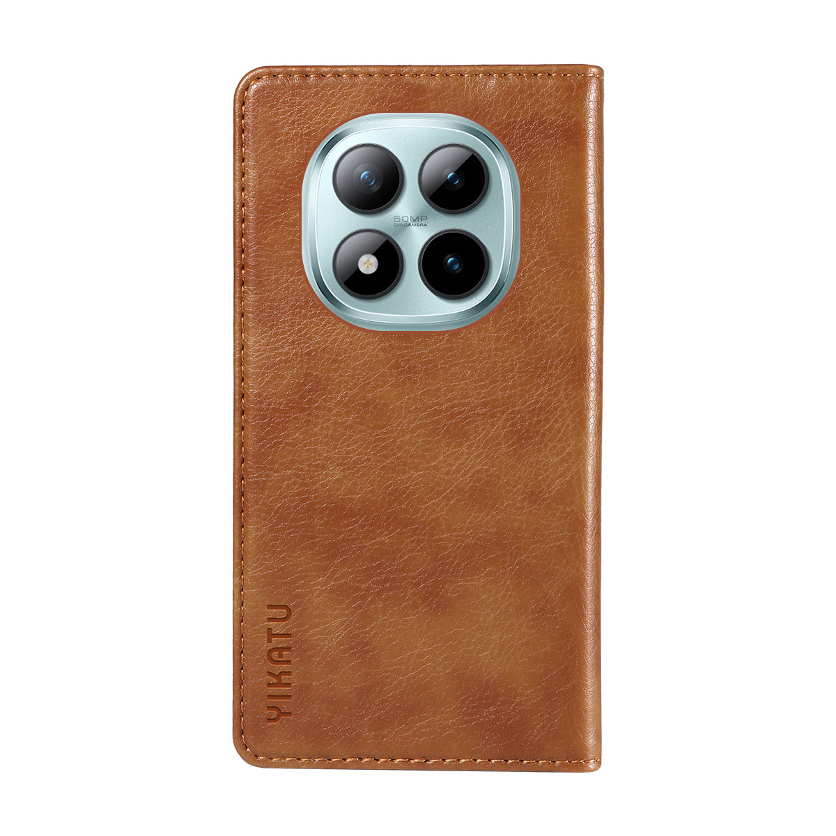 For Xiaomi Poco M8 Pro 5G / Redmi Note 15 Pro+ 5G (Global) Wallet Case YIKATU YK-006 Magnetic Closure Leather Phone Cover Litchi Texture -  Brown