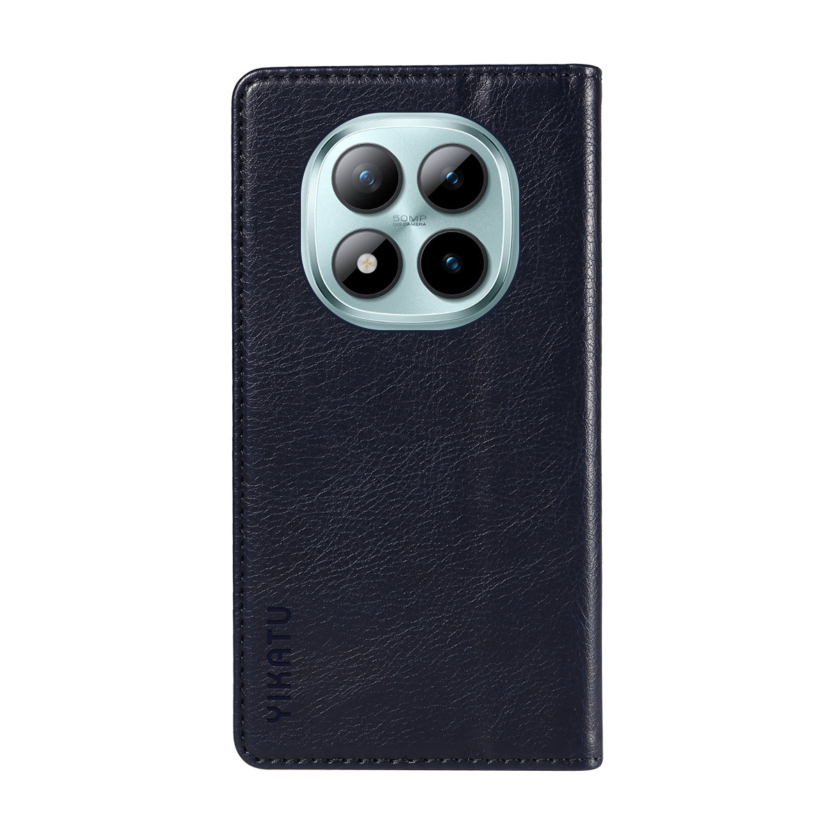 For Xiaomi Poco M8 Pro 5G / Redmi Note 15 Pro+ 5G (Global) Wallet Case YIKATU YK-006 Magnetic Closure Leather Phone Cover Litchi Texture - Navy Blue