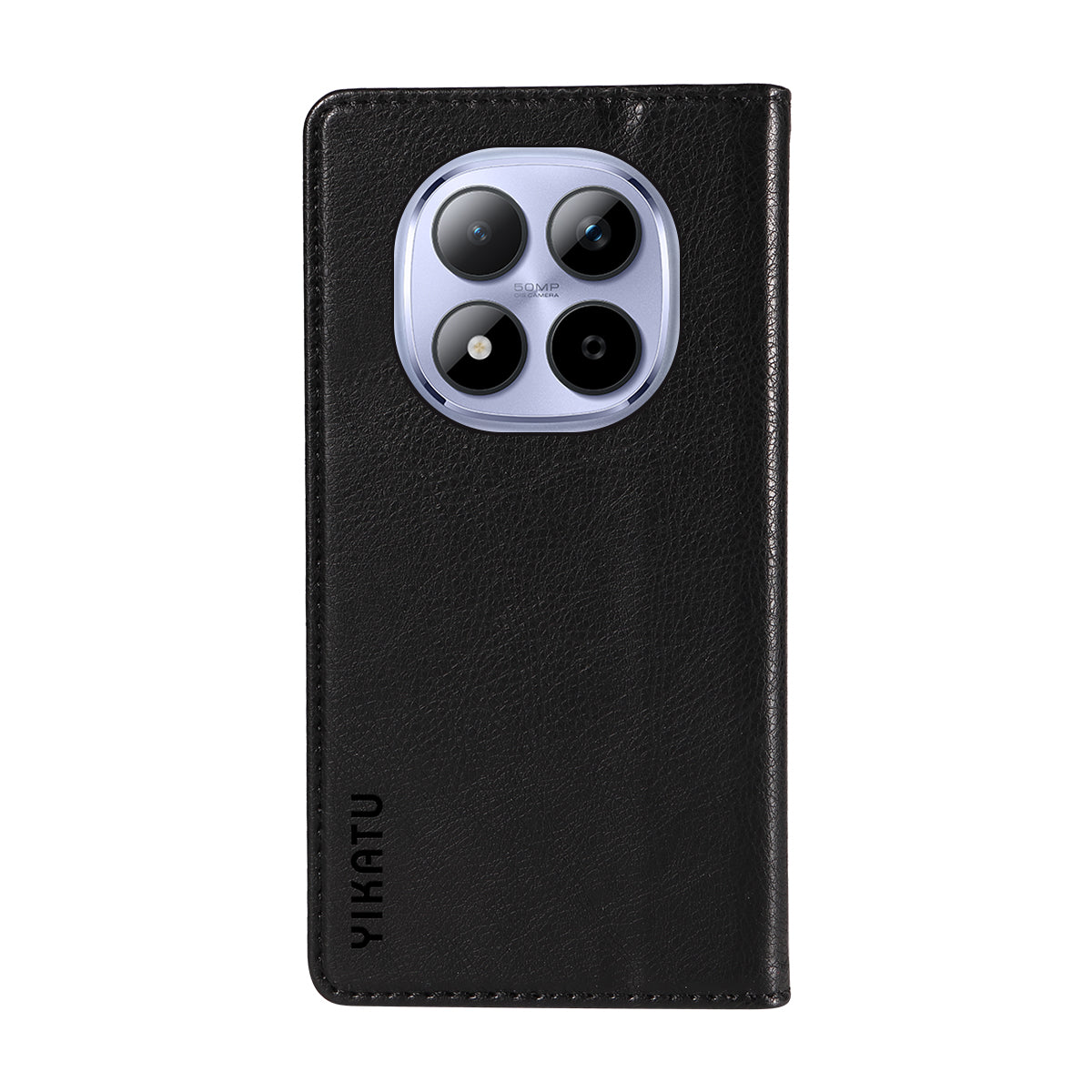 For Xiaomi Redmi Note 15 Pro 5G (Global) Wallet Case YIKATU YK-006 Magnetic Closure Leather Phone Cover Litchi Texture - Black