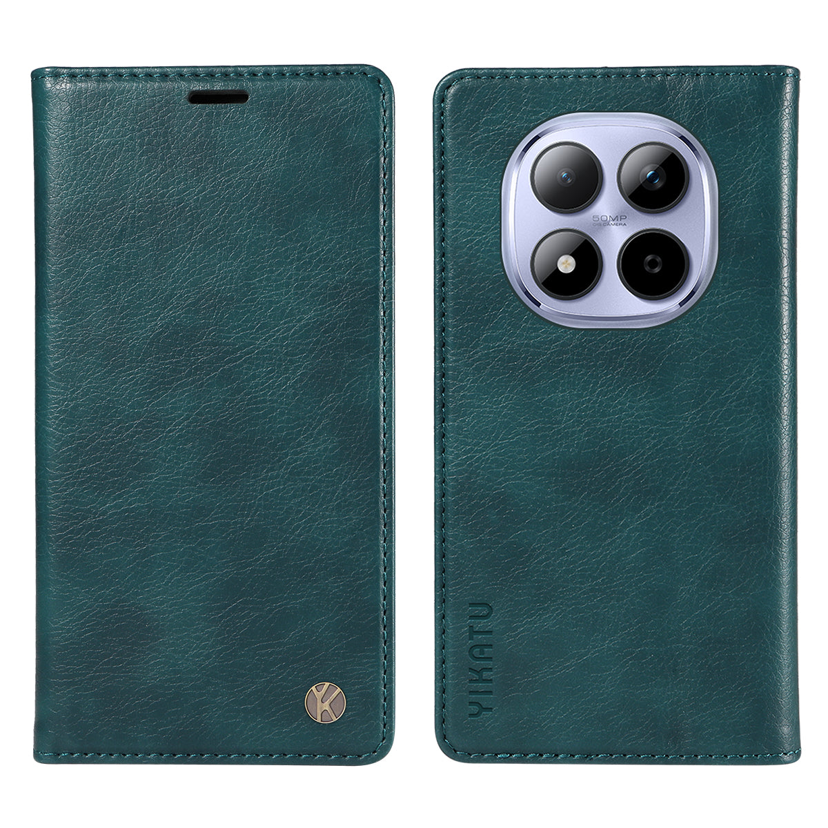 For Xiaomi Redmi Note 15 Pro 5G (Global) Wallet Case YIKATU YK-006 Magnetic Closure Leather Phone Cover Litchi Texture - Blue