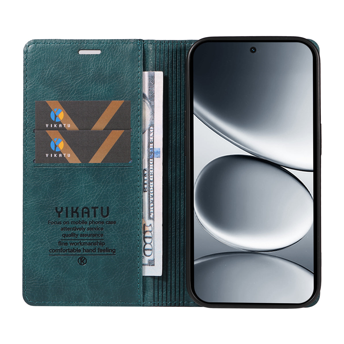 For Xiaomi Redmi Note 15 Pro 5G (Global) Wallet Case YIKATU YK-006 Magnetic Closure Leather Phone Cover Litchi Texture - Blue