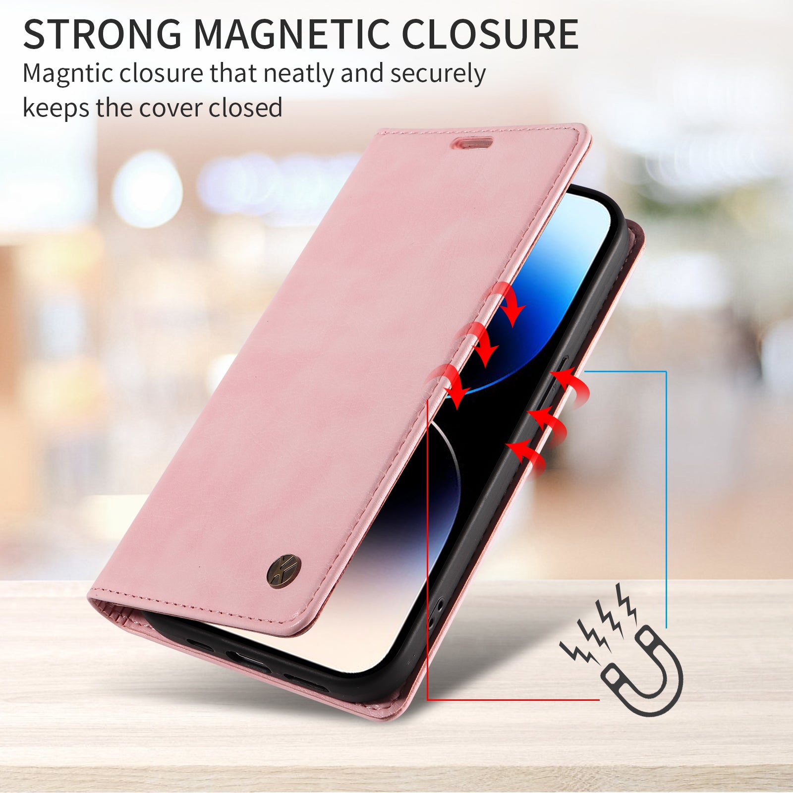 For Xiaomi Redmi Note 15 Pro 5G (Global) Wallet Case YIKATU YK-006 Magnetic Closure Leather Phone Cover Litchi Texture - Pink