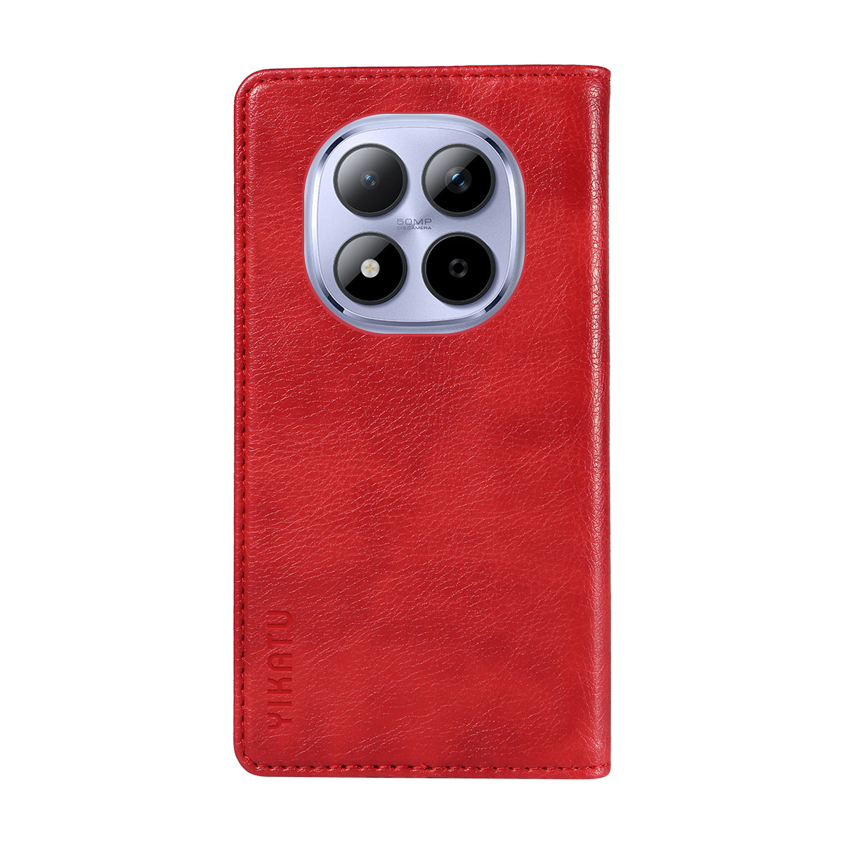 For Xiaomi Redmi Note 15 Pro 5G (Global) Wallet Case YIKATU YK-006 Magnetic Closure Leather Phone Cover Litchi Texture - Red