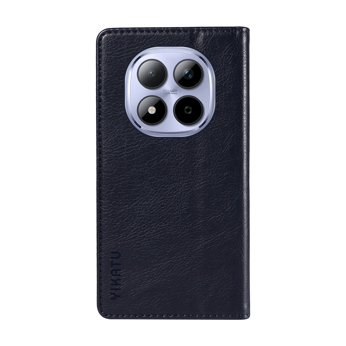 For Xiaomi Redmi Note 15 Pro 5G (Global) Wallet Case YIKATU YK-006 Magnetic Closure Leather Phone Cover Litchi Texture - Navy Blue
