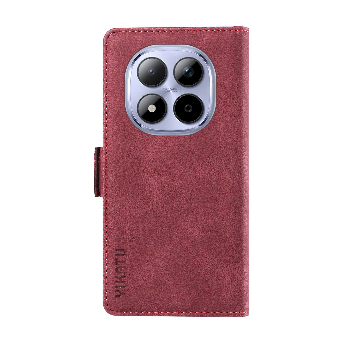 For Xiaomi Redmi Note 15 Pro 5G (Global) Leather Case YIKATU YK-005 Skin-touch Feeling Wallet Phone Cover - Wine Red