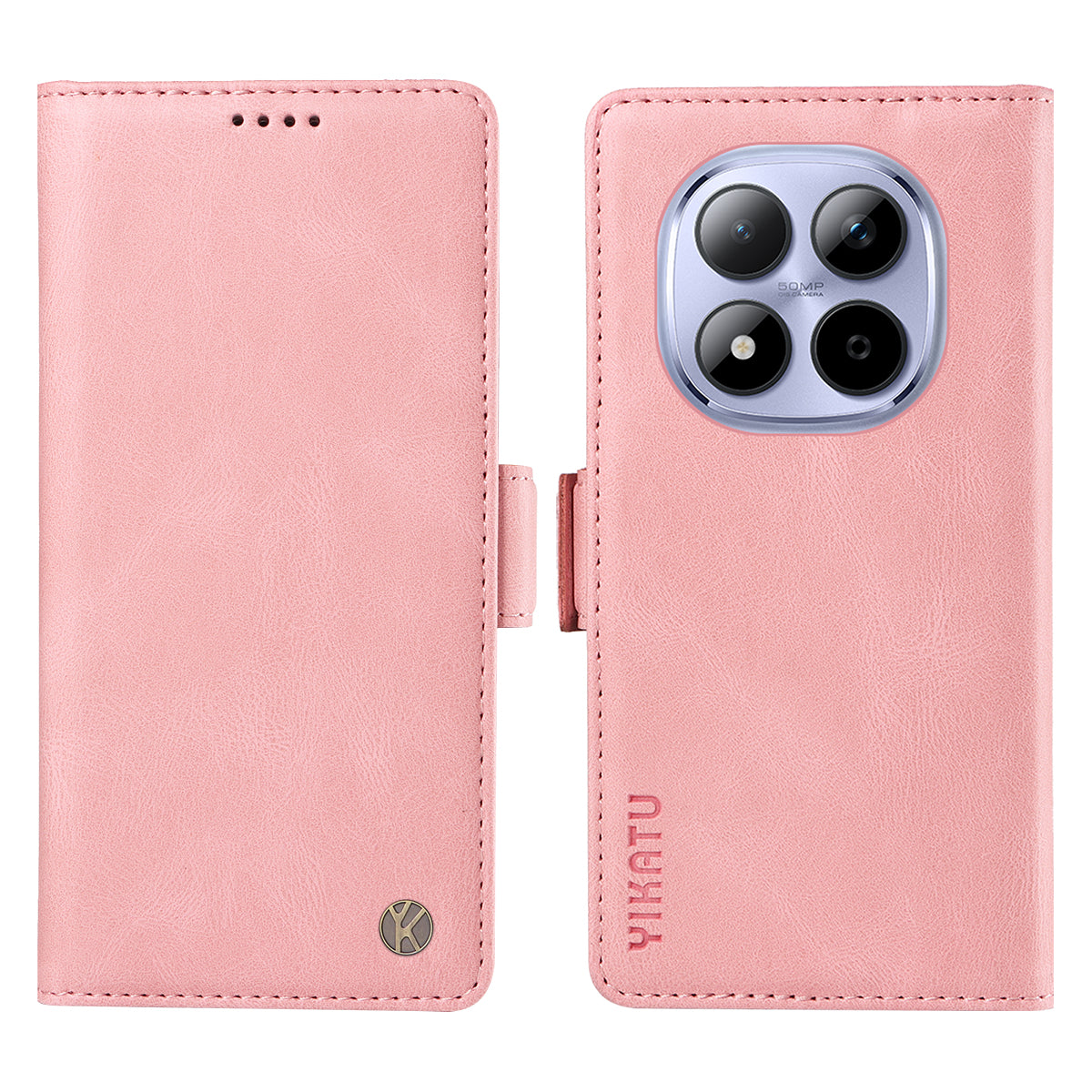 For Xiaomi Redmi Note 15 Pro 5G (Global) Leather Case YIKATU YK-005 Skin-touch Feeling Wallet Phone Cover - Pink