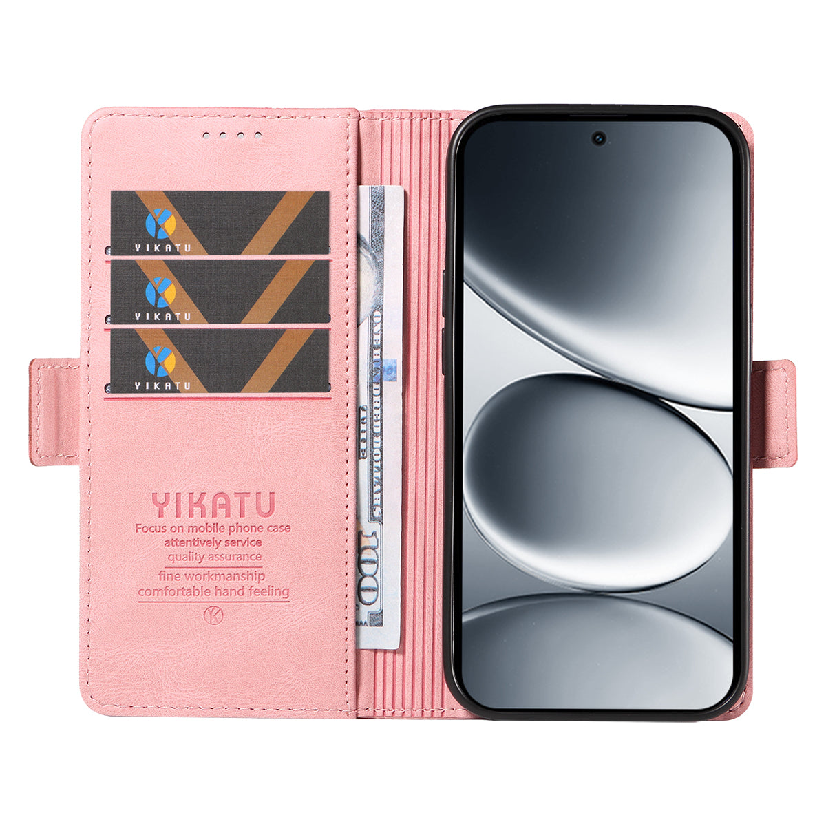 For Xiaomi Redmi Note 15 Pro 5G (Global) Leather Case YIKATU YK-005 Skin-touch Feeling Wallet Phone Cover - Pink