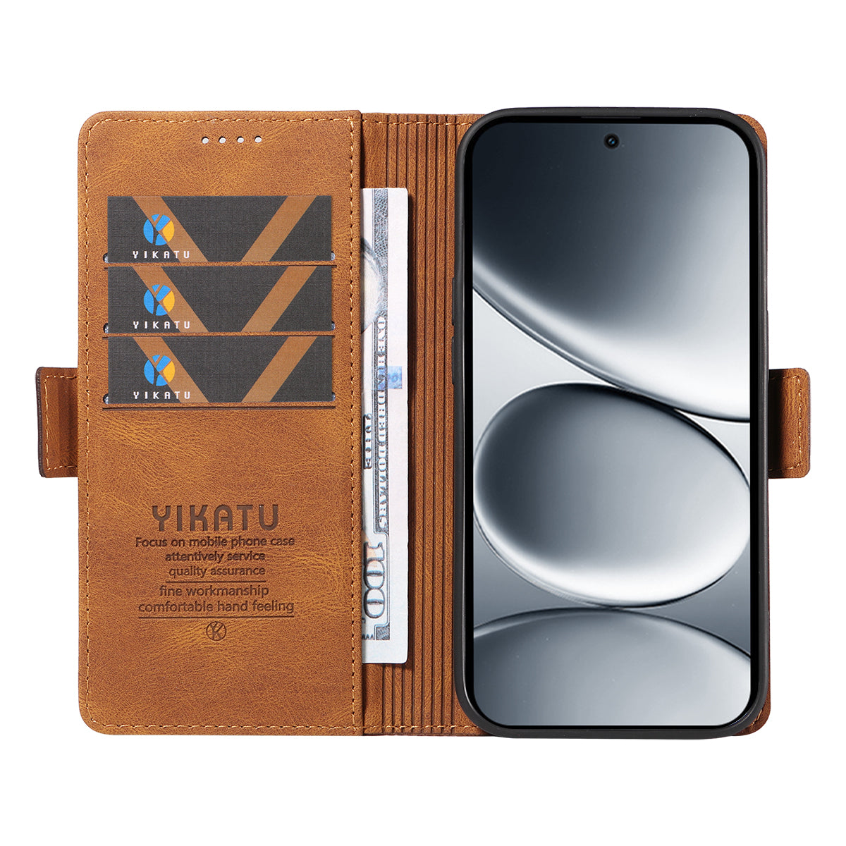 For Xiaomi Redmi Note 15 Pro 5G (Global) Leather Case YIKATU YK-005 Skin-touch Feeling Wallet Phone Cover - Brown