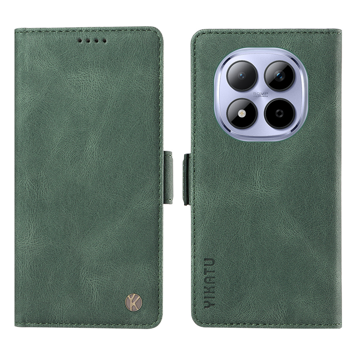 For Xiaomi Redmi Note 15 Pro 5G (Global) Leather Case YIKATU YK-005 Skin-touch Feeling Wallet Phone Cover - Green