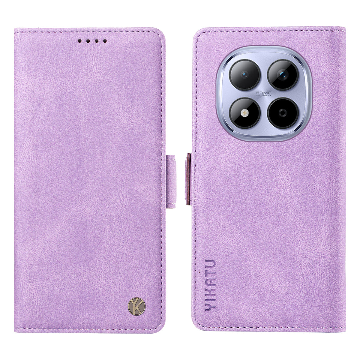 For Xiaomi Redmi Note 15 Pro 5G (Global) Leather Case YIKATU YK-005 Skin-touch Feeling Wallet Phone Cover - Purple